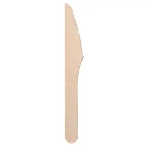 Wooden Cutlery Set Disposable Bamboo Wood Bulk Buy Forks Spoons Knives Party - 100PCS Knives