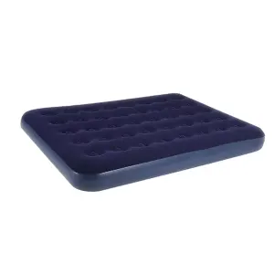 Single Inflatable Airbed 186x96cm Easy Inflate Flocked Air Mattress for Camping Guests