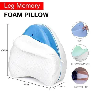 Knee Support Ergonomic Memory Foam Leg Pillow Cushion Washable Cover