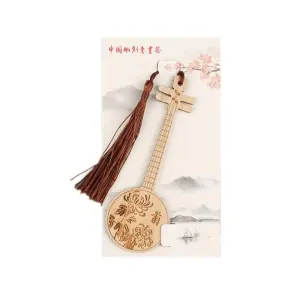 Chinese Style Bass Book Folder Book Clip Bamboo Bookmark Guitar Bookmark Lable