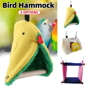 Parrot Hammock Bird Nest Warm Comfortable Bird Cage Accessory Pet Bed Cozy – Triangular Nest with Pole
