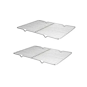 2pcs BBQ Stainless Steel Grill Grate Grid Wire Mesh Rack Cook Replacement Net