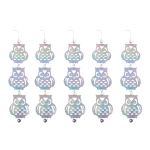 5Pcs Hanging Reflective Bird Scare Disc With Bell For Garden Farm Pest Control