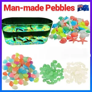 Pebbles Stone Glow in the Dark Rock Fish Tank Stones Garden Road – Green