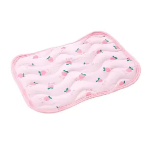Pet Cooling Mat Ice Silk Summer Bed Pad Breathable Sleeping Cushion for Cats Dog - Pink-L
