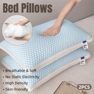 2pcs Breathable Pillow Set for Summer Comfort Soft for Home Use Sleeping Support