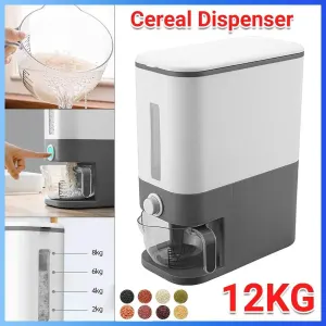 12Kg Automatic Grain Dispenser Cereal Rice Storage Box Kitchen Food Container