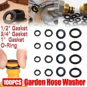 100pcs Silicone Rubber Seal Gasket Ring for Pipe Fitting Water Leak Proof – 1/2 inch Gasket