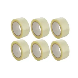 Clear Packing Tape 48mm x 100m for Carton Sealing 6 to 48 Rolls - 6 Rolls