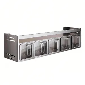 Kitchen Wall Mounted Seasoning Rack Easy Install Space Saving