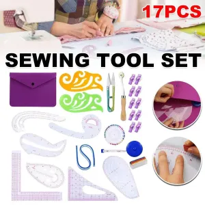 17pcs Sewing Ruler Set Garment Curve Ruler Pattern Making Drawing Tool Kit