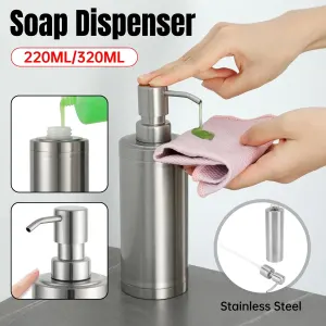 220/320ml Stainless Steel Press Type Oil Sprayer Soap Dispenser Durable – 320ml