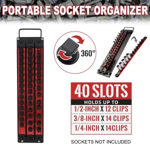 Portable Socket Storage Rack Tool Rack Socket Tool Organizer Garage Workshop