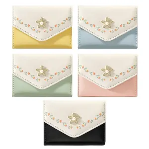 Small Wallet Women Tri-Folded Wallet Cash Pocket Flowers Card Holder Coin Purse