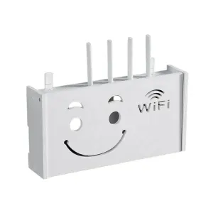 No Drill Wall Mounted Router Storage Box Cable Organizer for WiFi Router Use