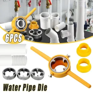 6Pcs Set Plumbing Water Pipe Die Plastic Maker Screw Die Pipe Thread Hand Tool