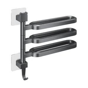 Punch-free Towel Rack Basic Model Rotatable Multi-rod Bathroom Toilet Towel Hang