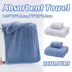 Quick Dry Bath Towel Lightweight Absorbent Fabric Shower Beach Travel Use – Grey