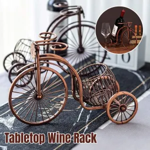 Vintage Tricycle Wine Rack Home Decoration Wine Organizer Ornament Holder