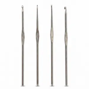 Steel Crochet Hook Set 4pcs Fine Sizes 1.00mm 1.80mm 2.00mm Thread Lace Craft Sewing