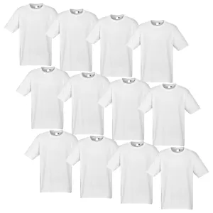 12X BULK Plain T Shirt 100% COTTON Assorted Colours S - XXL Mens Womens Top - White
