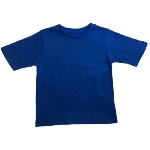 KIDS PLAIN T SHIRT Childrens Child 100% COTTON Boys Girls Basic Blank Tee Top – Bright Blue – 5