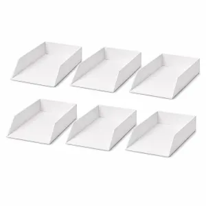 6x Italplast Eazi Fold A4 Document Tray in White