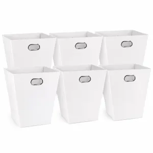 6x Italplast Eazi Fold 12-Litre Office Waste Rubbish Recycling Bin in White