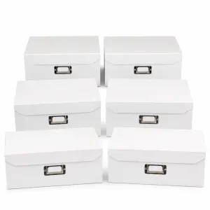 6x Italplast Eazi Fold A5 Paper Document Storage Box in White