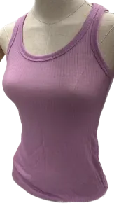 MERINO SKINS Wool Ladies V-Neck Tee Thermal Top Sleeveless Tank - Hyacinth