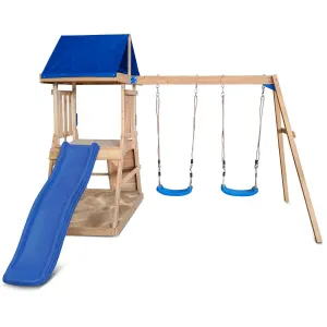 Lifespan Kids Hazelbrook Swing Set & Play Centre with 1.8m Slide – Blue