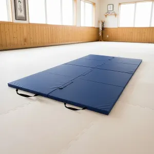 Folding Exercise Mat – Gymnastics, Martial Arts, Yoga, Karate & Judo Training – Blue