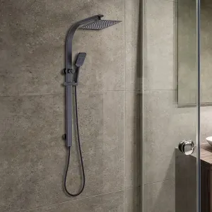 WELS 10" Rain Shower Head Set Square Dual Heads High Pressure with Handheld
