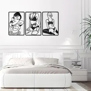 3pc Modern Metal Wall Art Decor Abstract Minimalist Decoration