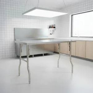 Stainless Steel Kitchen Bench Folding Commercial Prep Work Table 122x61cm