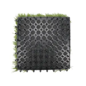 9 Pieces of Interconnecting Artificial Grass Decking Tiles (UV Resistant) 30cm x 30cm