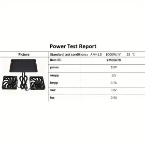 Solar-Powered Electric Ventilator - 10W/12V Dual Fan Pack