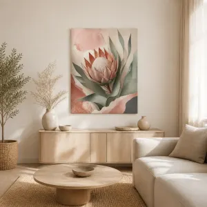 Protea Hush Stretched Canvas Wall Art – Portrait – Portrait – 60W x 80H cm
