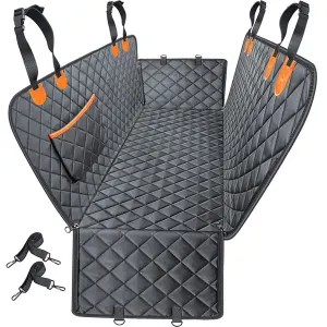 Heavy Duty Dog Car Seat Cover with Side Flaps, Waterproof Pet Back Seat Cover,  Non-Slip  Scratchproof Dog Hammock for Cars, Trucks and SUVs