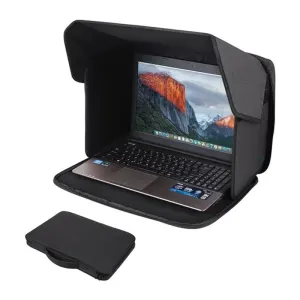 Laptop Sun Shade and Outdoor Privacy Hood – Fits Laptops up to 16 Inches Size L – Anti-Glare Screen Shield, Portable Foldable Design, Remote Work Essential for Park Beach and Outdoor Office Use