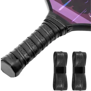 2-Pack Anti-Slip PU Overgrip Tape for Pickleball, Tennis & Badminton Rackets - Sweat-Absorbing Handle Wrap with Perforated Design