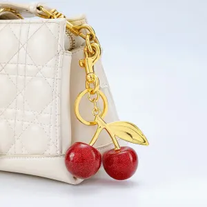 Fashionable Cherry Keychain with Fruit Pendant for Handbags and Keys Stylish Accessory Solution for Local Trendsetters(A02)