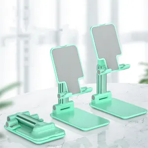 Adjustable Desktop Phone Stand with Height Extension and Foldable Design for Online Classes and Streaming Comfortable Hands-Free Solution for Local Users – Green