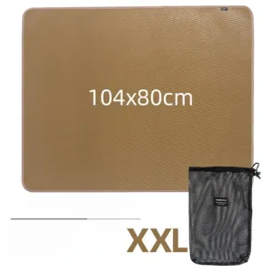 104 x 80 CM XXL Size Fireproof Outdoor Mat with Storage Bag - Silicone Coated Heat Resistant, Fire Pit Protector & BBQ Table Heat Shield