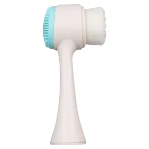 3D Dual-Sided Facial Cleansing Brush - Silicone and Soft Bristle - Manual Face Scrubber for Deep Pore Cleaning, Exfoliation, and Makeup Removal, Gentle Skin Care Tool for Daily Use