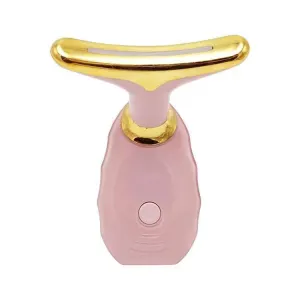 Neck and Face Massager - 3 Colour Light Therapy, EMS Microcurrent, Vibration & Heat - Rechargeable Anti-Ageing Device for Wrinkles, Neck Lines, Jawline & Skin Tightening - Portable Home Beauty Tool