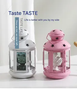 3-piece White and Pink and Red European Style Star Cutout Metal Candle Lantern – Handcrafted Iron & Glass Decorative Lamp for Christmas, Home, Wedding, Party Easy to carry – Perfect for Living Room, Bedroom, Study