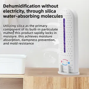 Mini Renewable Dehumidifier Device for Cupboard Drawer Basement – Wireless Rechargeable Silica Gel Wardrobe Moisture Absorber & Anti-Mould Dessicant Dryer Box