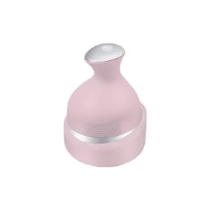Pink Wireless Electric Scalp Massager with 28 Soft Silicone Massage Claws Storage Base - Rechargeable Hand-Simulated 4D Deep Kneading Head Massage Device for Humans and Pets