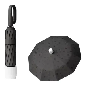 Foldable Automatic Open Umbrella with Retractable Waterproof Sleeve, Clip Handle and Winproof Dual Rib - Lightweight Rain Sun Umbrella, Large Diameter 105cm, Compact 37cm Storage, Flower Pattern Appears When Wet